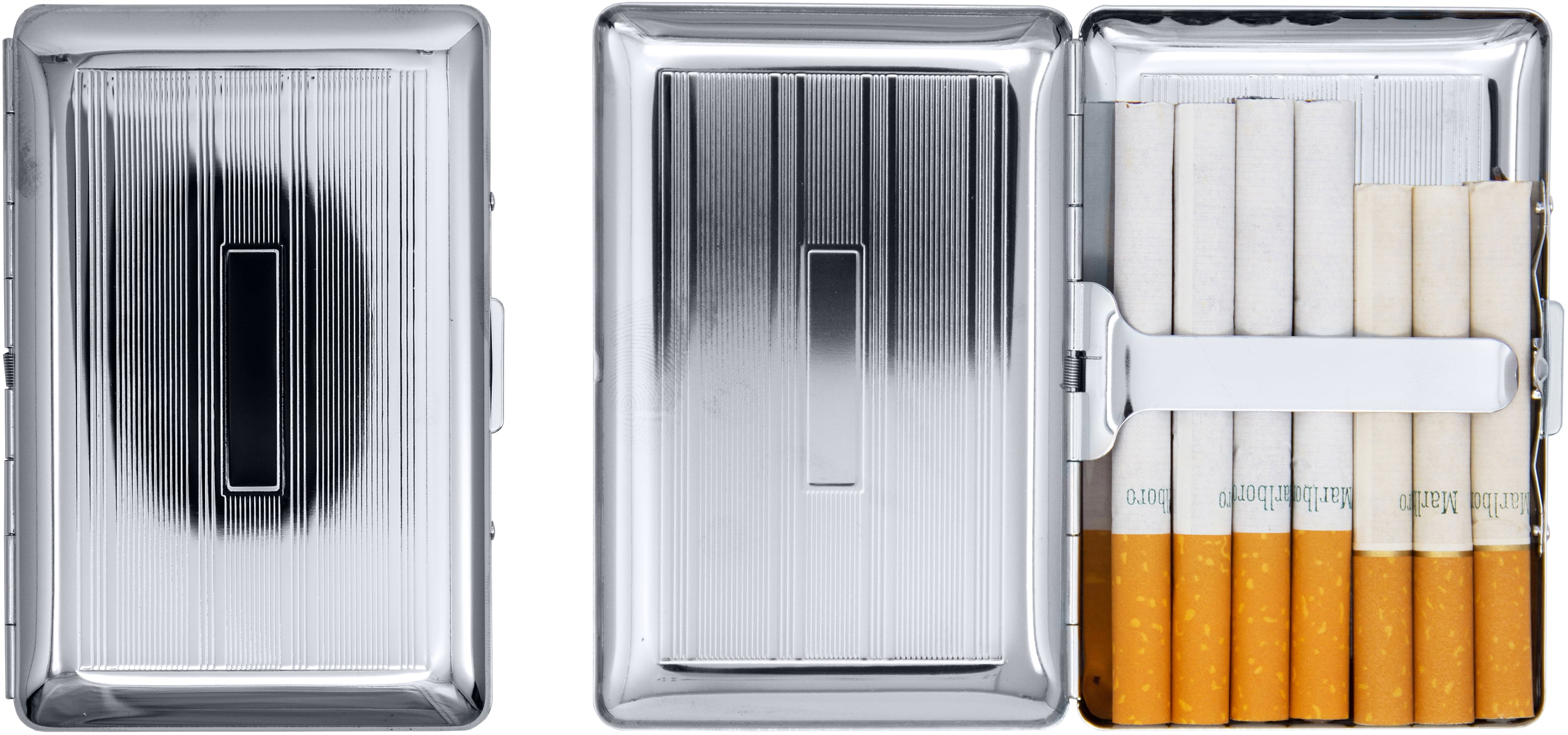difference between king and super king cigarettes Set of 2 Ultra Compact Metal-Plated King Size Cigarette Case & Stash Box  (Silver Lines)