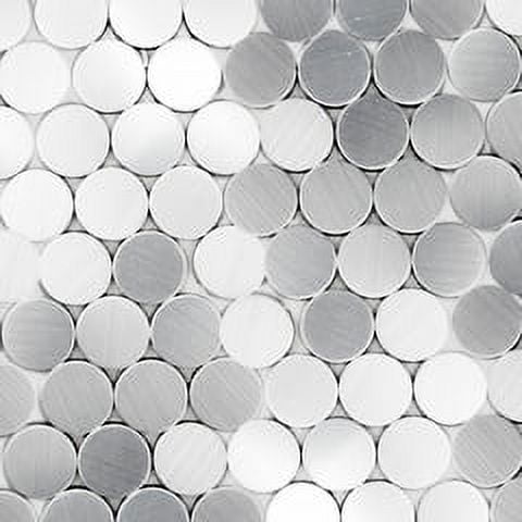Silver Metal Round Tiles 1 Sheet