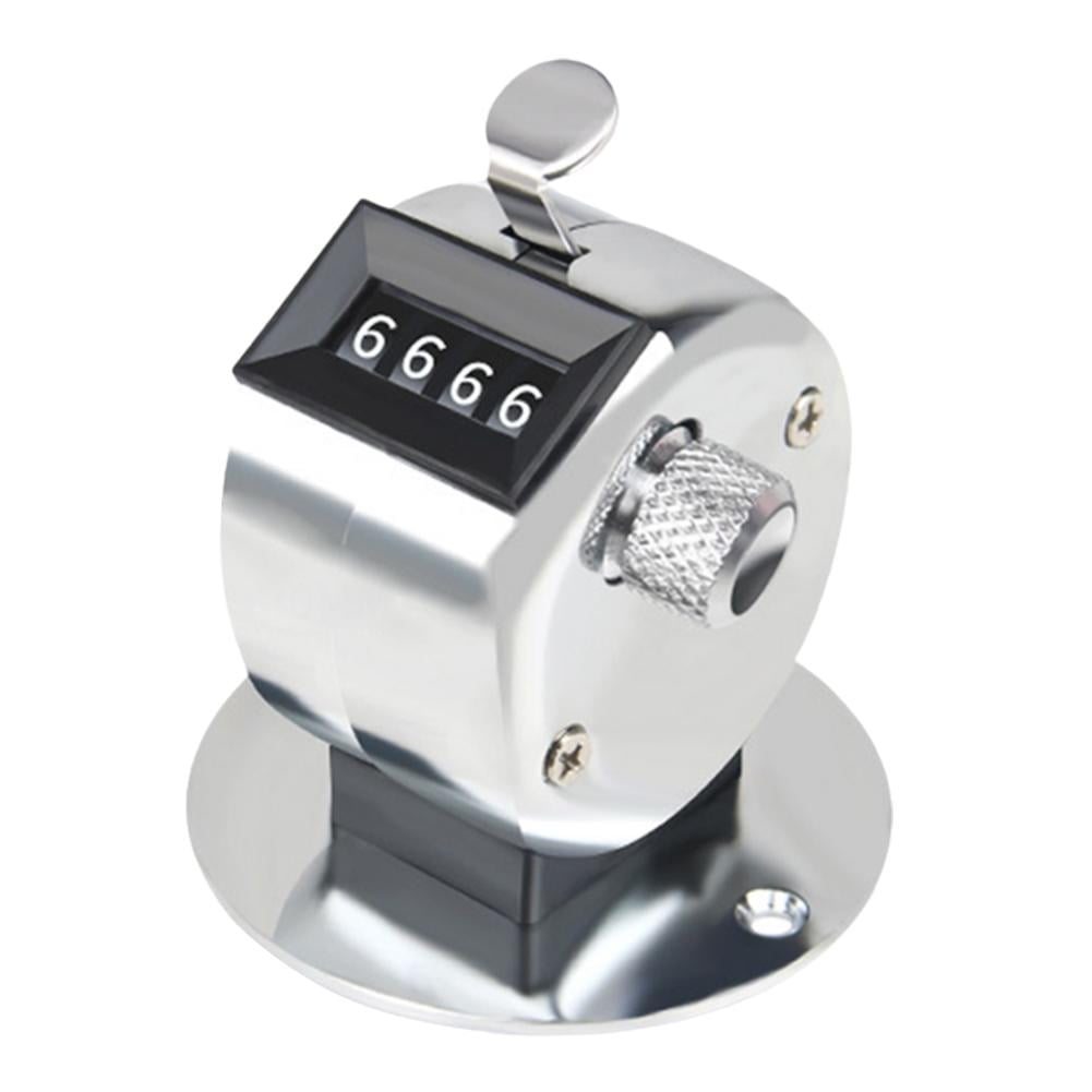 Silver Metal Tally Counter – 4-Digit Manual Handheld Mechanical Click ...
