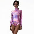 thumbnail image 1 of Silver Metallic Ballet Suit with Long Sleeves for Women Ballet Dance Tops Suitable for Parties and Carnivals Stage, 1 of 20
