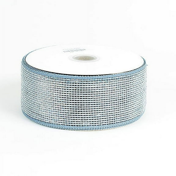 Silver - Metallic Deco Mesh Ribbons - ( 2.5 inch x 25 yards )