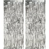 Silver Metallic Foil Fringe Door Curtain Hanging Decoration, 8' x 3' by Way to Celebrate