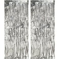 thumbnail image 1 of Silver Metallic Foil Door Curtain Hanging Decoration, 8' x 3', by Way to Celebrate, 1 of 5