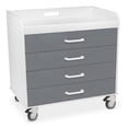 thumbnail image 1 of Silver Metallic Polyethylene Extra Wide Compact Locking 4 Drawer Cart 27 x 27 x 19 in., 1 of 1