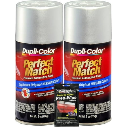 Silver Metallic for Perfect Automotive Paint For Vehicles - (8 oz.), Bundles with Prep Wipe (3 Items)