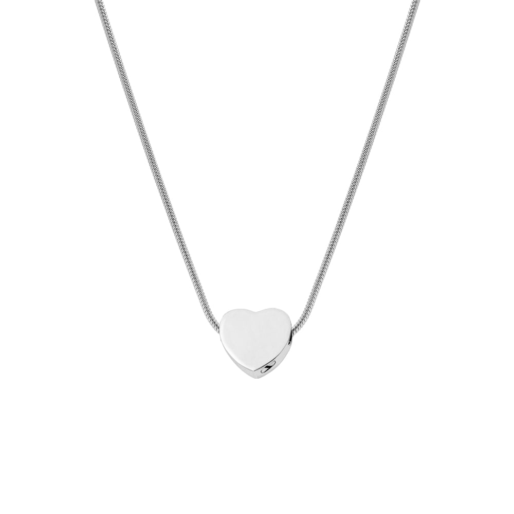 Silver Mini Heart Pendant for Cremation Ashes Memorial Necklace Cremation Urn Necklace for Ashes Keepsake Memorial Jewelry Free Funnel Kit and Velvet Jewelry Box