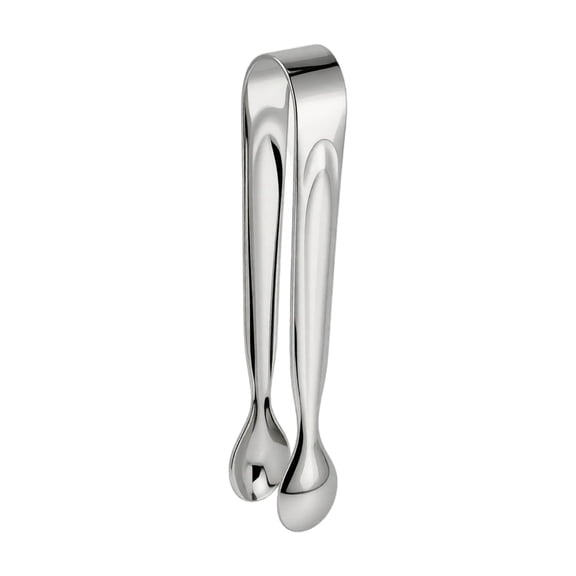 Silver Mini Tongs, 4.5-Inch Stainless Steel Small Ice Cube Tongs, Classic Round Tip Sugar Cube Server for Kitchen and Restaurant, 1-Pack