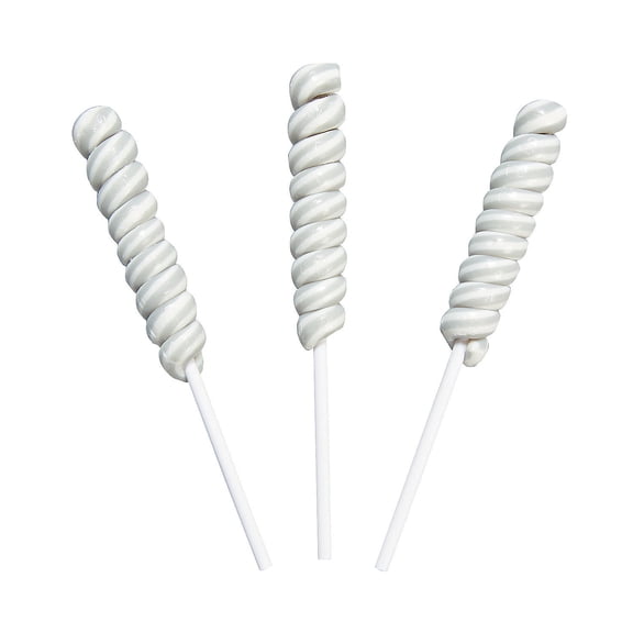 Fun Express - Silver Mini Twisty Pops for Wedding - Edibles - Sucker & Pop - Swirl & Twist Pops - Wedding - 24 Pieces