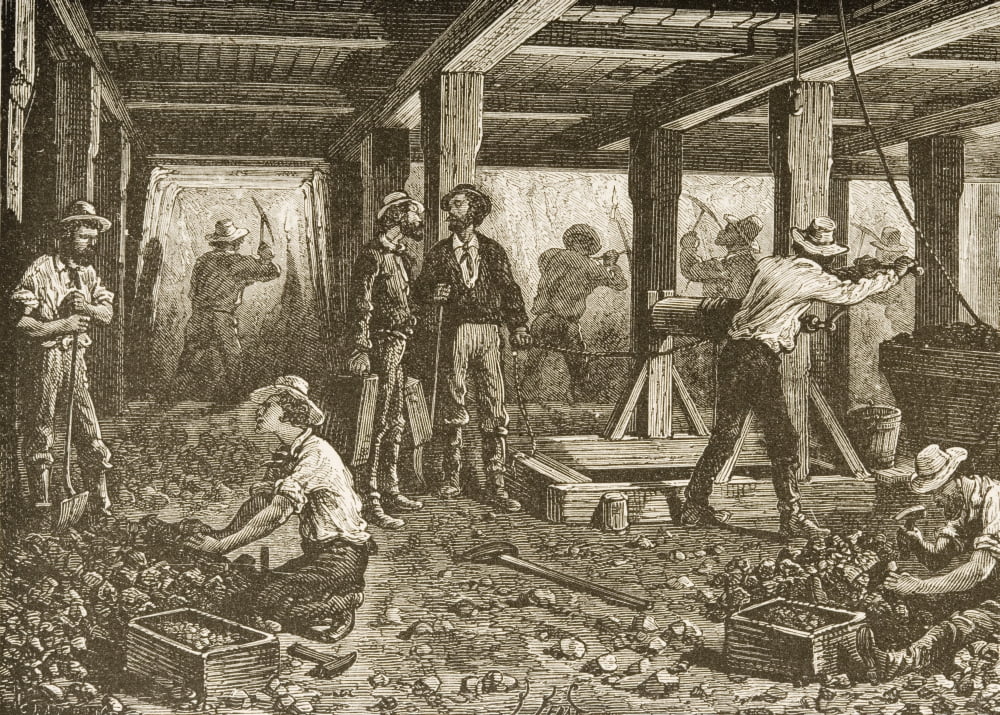 Silver Mining In Nevada In 1870S From American Pictures Drawn With Pen And Pencil By Rev Samuel Manning Circa 1880 Canvas Art - Ken Welsh Design Pics (36 x 24)
