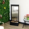 thumbnail image 1 of Alpine Corporation MLT102S Indoor Zen Mirror Waterfall Floor Fountain with Stones and LED Lights, 48 inches, Silver, 1 of 13