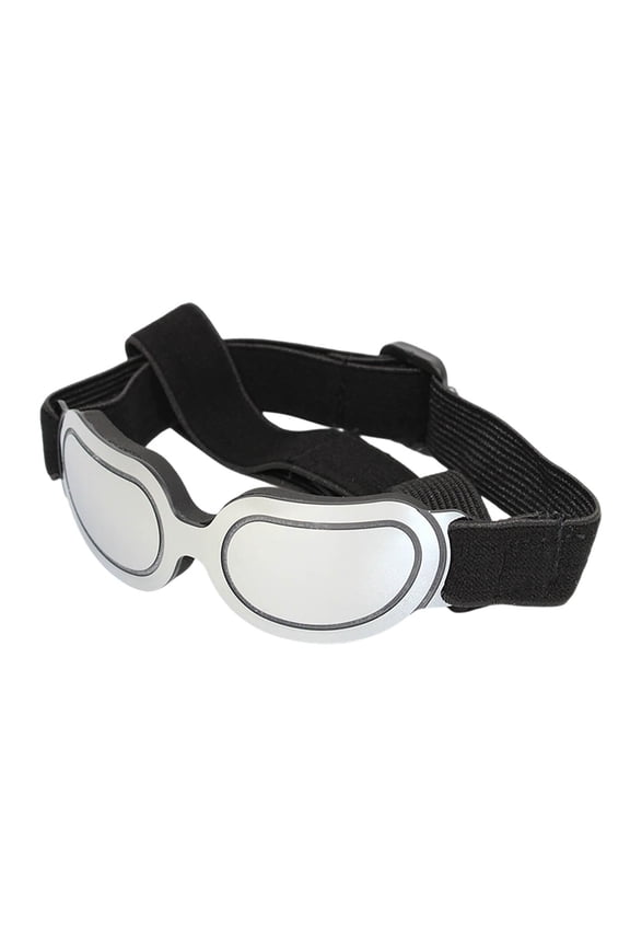 Silver Mirror Pet Sunglasses UV-Protective Adjustable Strap Goggles for Small Dogs and Cats