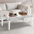 thumbnail image 1 of Silver Mirrored Coffee Table, Rectangle Living Room Tables with Crystal Inlay, Unique Modern Mirror Coffee Table Mirrored Furniture for Living Room, Office, 1 of 6