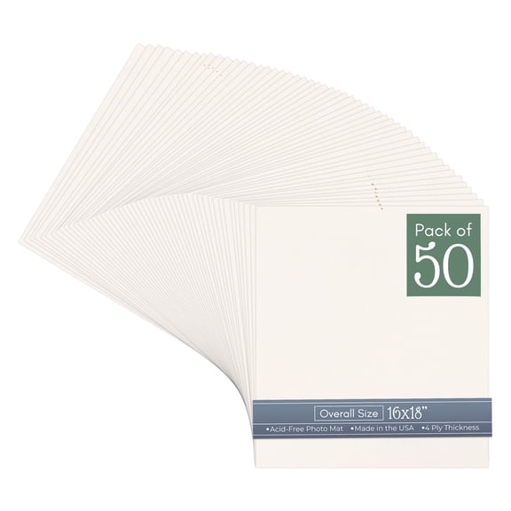 Silver Mist 16x18 Uncut Art Mat Board - No Opening - 50 Mats