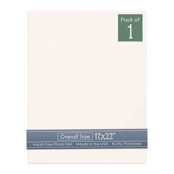 Silver Mist 17x22 Uncut Art Mat Board - No Opening - 1 Mat