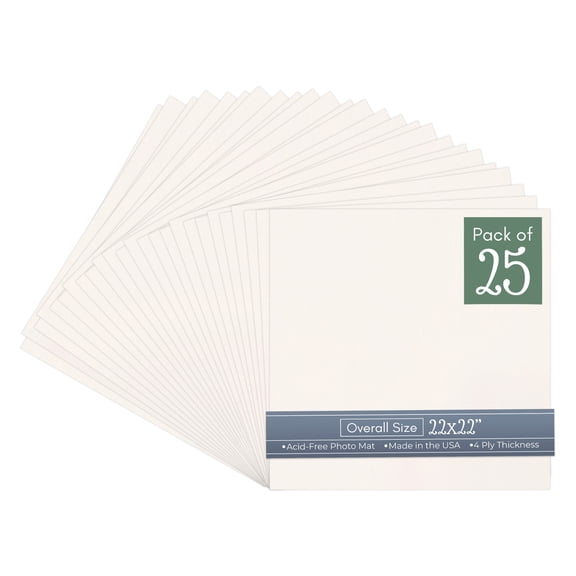 Silver Mist 22x22 Uncut Art Mat Board - No Opening - 25 Mats
