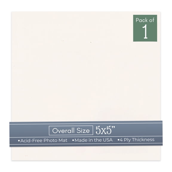 Silver Mist 5x5 Inch Uncut Art Mat Board - No Opening - 1 Mat