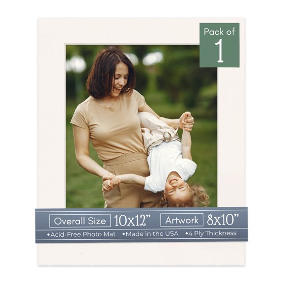 Silver Mist Picture Frame Mat for 10x12 Frames - Fits 8x10 Photos - 1 Mat