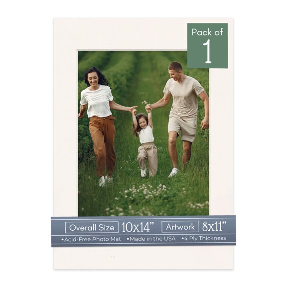 Silver Mist Picture Frame Mat for 10x14 Frames - Fits 8x11 Photos - 1 Mat
