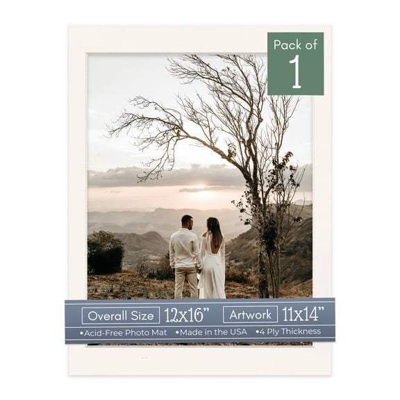 Silver Mist Picture Frame Mat for 12x16 Frames - Fits 11x14 Photos - 1 Mat