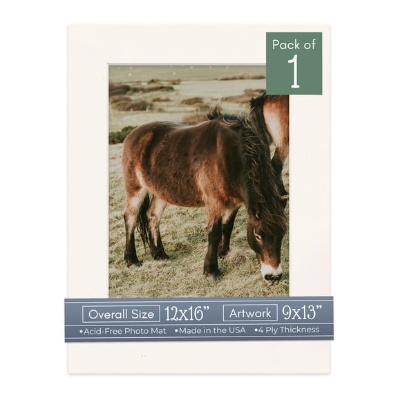 Silver Mist Picture Frame Mat for 12x16 Frames - Fits 9x13 Photos - 1 Mat