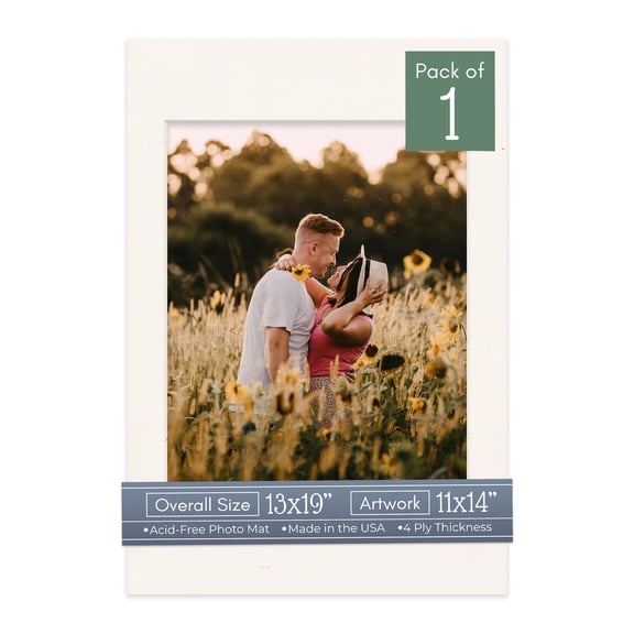 Silver Mist Picture Frame Mat for 13x19 Frames - Fits 11x14 Photos - 1 Mat