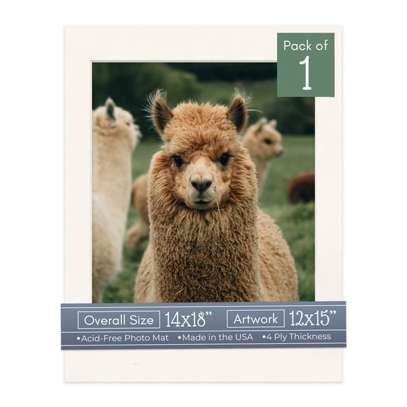 Silver Mist Picture Frame Mat for 14x18 Frames - Fits 12x15 Photos - 1 Mat