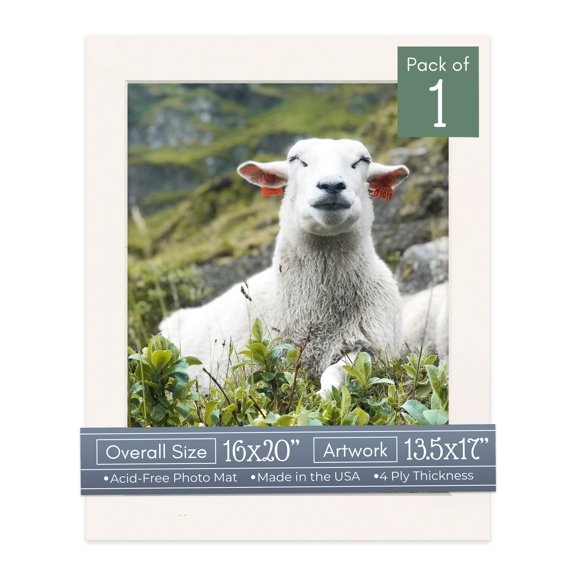 Silver Mist Picture Frame Mat for 16x20 Frames - Fits 13.5x17 Photos - 1 Mat