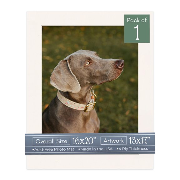 Silver Mist Picture Frame Mat for 16x20 Frames - Fits 13x17 Photos - 1 Mat