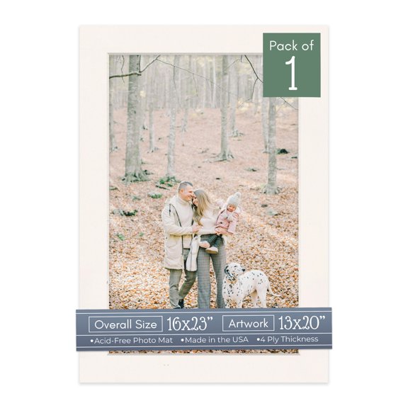 Silver Mist Picture Frame Mat for 16x23 Frames - Fits 13x20 Photos - 1 Mat