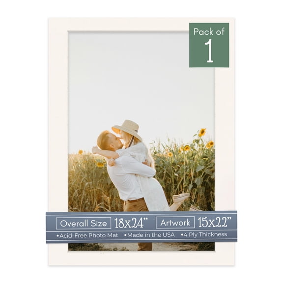 Silver Mist Picture Frame Mat for 18x24 Frames - Fits 15x22 Photos - 1 Mat