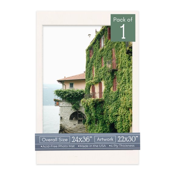 Silver Mist Picture Frame Mat for 24x36 Frames - Fits 22x30 Photos - 1 Mat