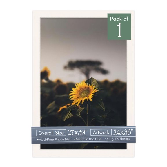 Silver Mist Picture Frame Mat for 27x39 Frames - Fits 24x36 Photos - 1 Mat