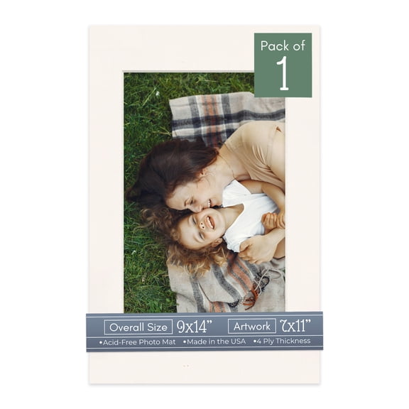 Silver Mist Picture Frame Mat for 9x14 Frames - Fits 7x11 Photos - 1 Mat