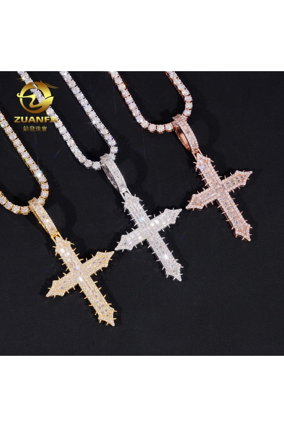 Silver Moissanite Moissanite Cross Pendant Instant Pass Diamond Tester Pen