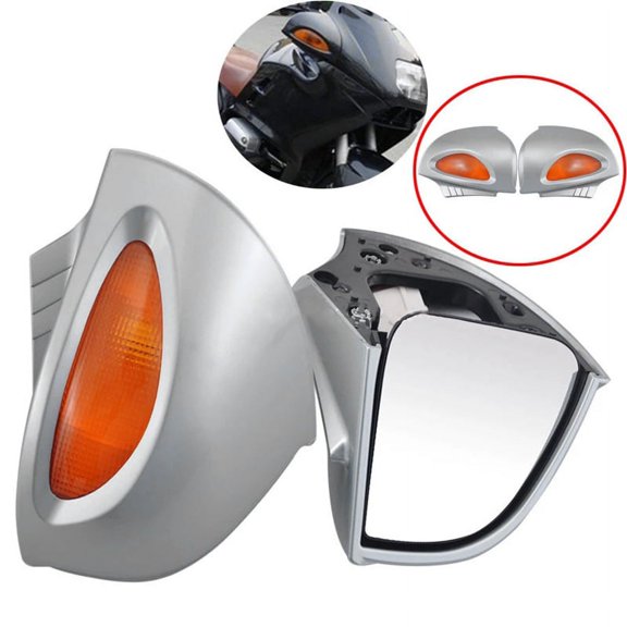 Silver Motorcycle Rear Turn Signals Lights Cover Motocross Mirror for - R1100 RT R1100 R1150 RT