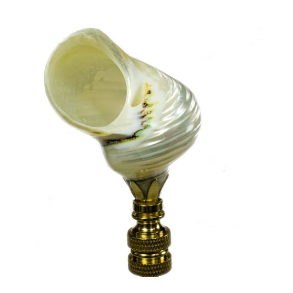 Silver Mouth Shell Finial 3"h