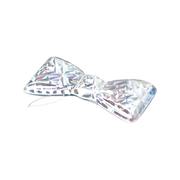 Silver Mylar Cool Bow Tie Butler Doctor Gangster Clown Nerd Costume Accessory