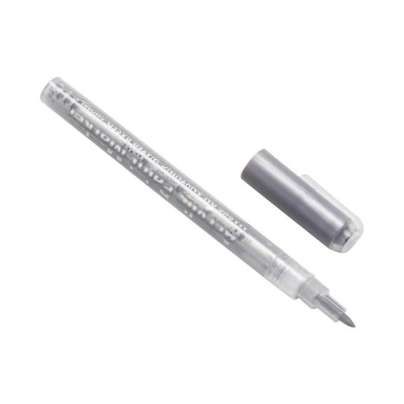Silver Nail Art Painting Graffiti Pen Acrylic Marker With No Bake Design, Watercolor Formula And Fine Tip For Diy Nails, Hand Drawing And Creative Crafts