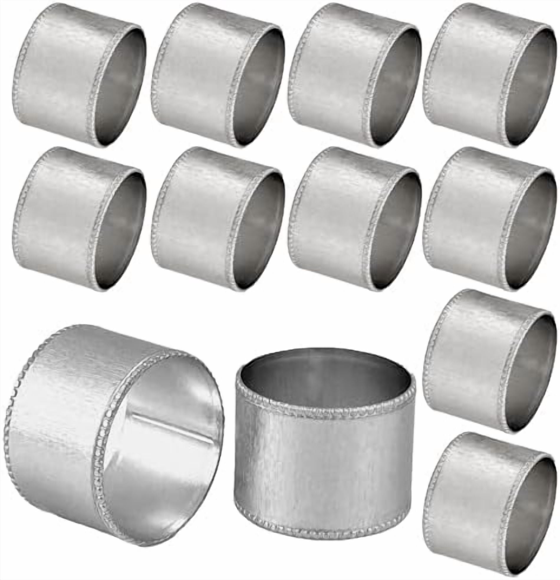 Silver Napkin Rings Set of 12 Premium, 100% Metal Rust-Resistant Décor ...