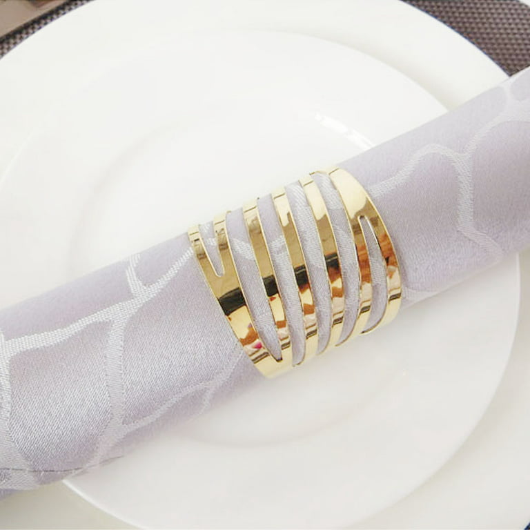 Silver Napkin Rings Set of 12, Dining Table Decor for Wedding