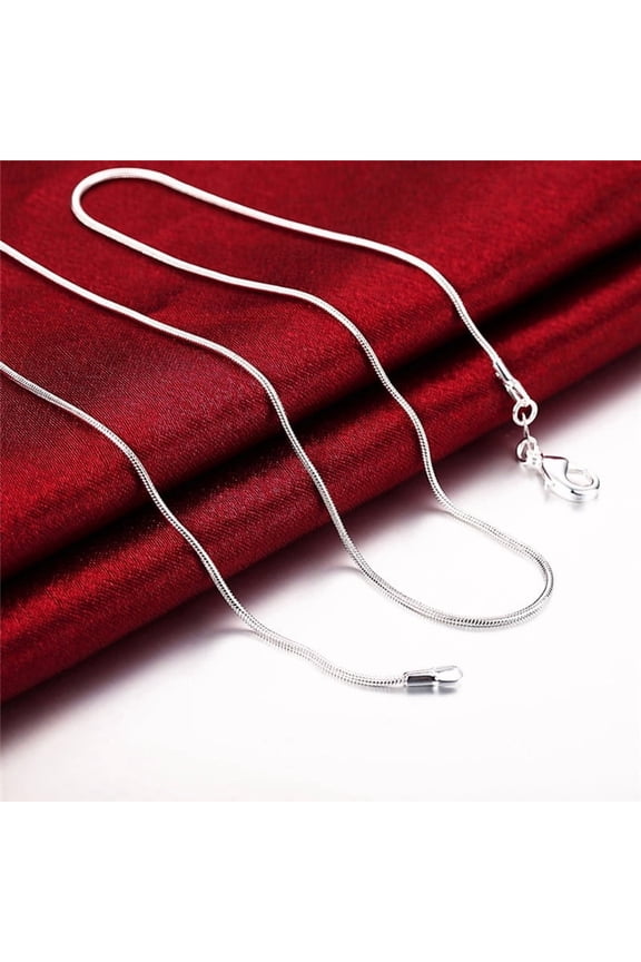 Silver Necklace For Women 925 Sterling Silver 2mm Snake Chain Necklace Jewelry Jewelry For Men And Women(16-30 Inch) with Jewelry Bag