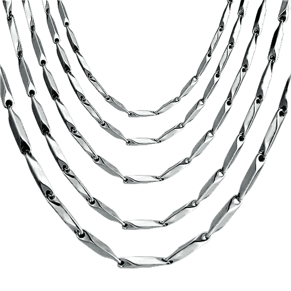 Silver Necklace for Men Women Double Sided Fate Arrow Stainless Steel Chain