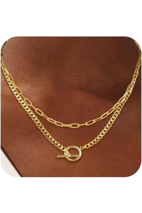 Silver Necklaces for Women, Sterling Silver Stackable Stack Herringbone Choker Necklaces for Women Trendy Layering Circle Pendant Chain Necklace Set Jewelry for Women