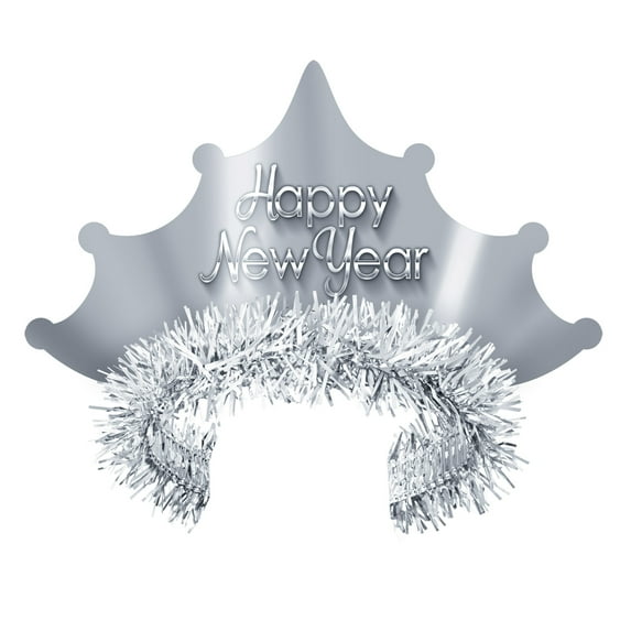 Silver New Year Tiaras, (50/Pkg)