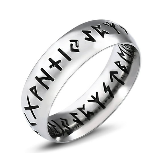 Silver Nordic Ring The Elder Futhark Ring Viking Wedding Jewelry Norse Rune Ring for Men (7)