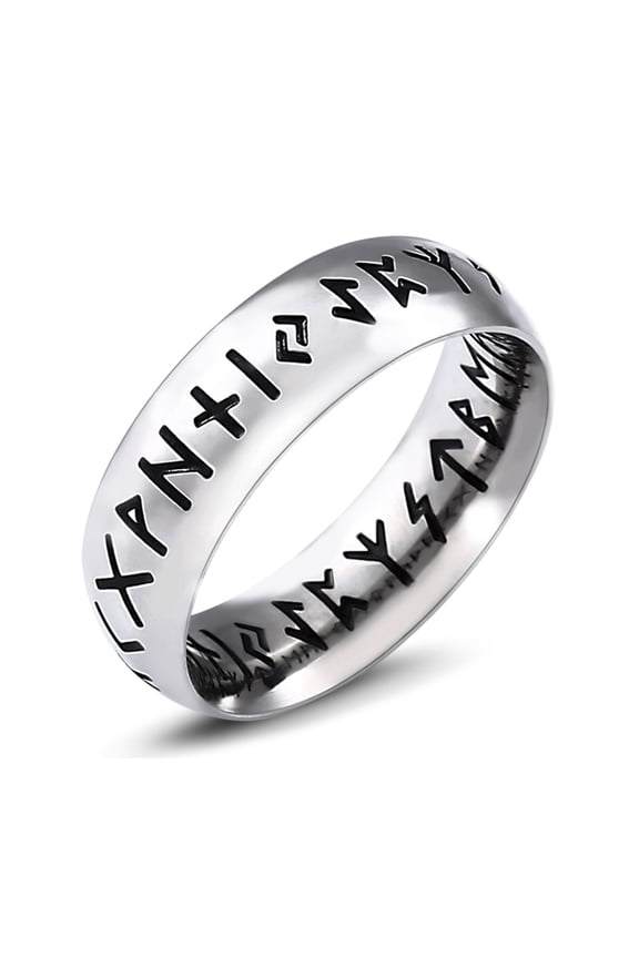 Silver Nordic Ring The Elder Futhark Ring Viking Wedding Jewelry Norse Rune Ring for Men (8)