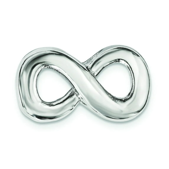 Finest Gold Silver Notes Sterling Silver Rhodium Plated Infinity Slide Charm