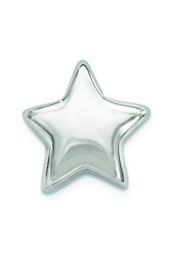 Finest Gold Silver Notes Sterling Silver Rhodium Plated Star Slide Charm