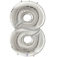 thumbnail image 1 of Silver Number 8 Gigaloon Giant Balloon 4 Ft Tall, 1 of 2