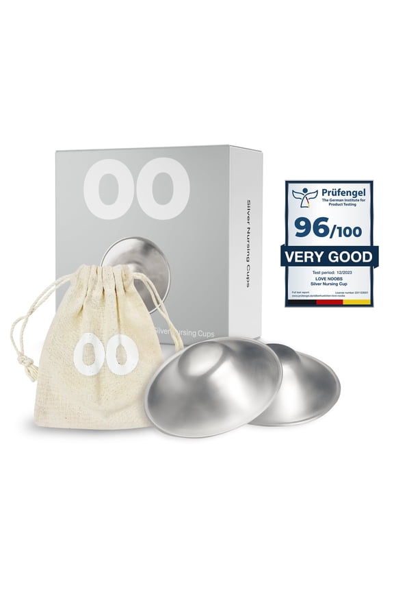 Silver Nursing Cup by LoveNoobs™, Nipple Silver Cup, Nickel-Free, Pure Silver, Regular